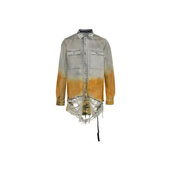 Rick Owens DRKSHDW Ripped Effect Denim Shirt