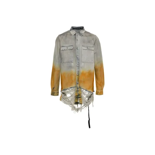 Rue St Guillaume zip jacket Ripped Effect Denim Shirt