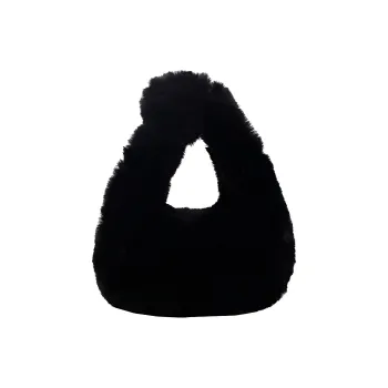 Morellybear Plush Handbag Women's Black/Ecru/Khaki/Coffee