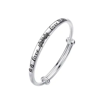 Love 999 Fine Silver Bangles Women's