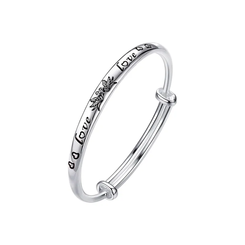 Love 999 Fine Silver Bangles Women's-0