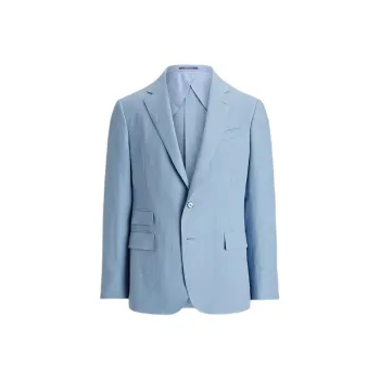 Polo Ralph Lauren Kent Hand-Tailored Silk-Linen Jacket Business Suit Men's Blue