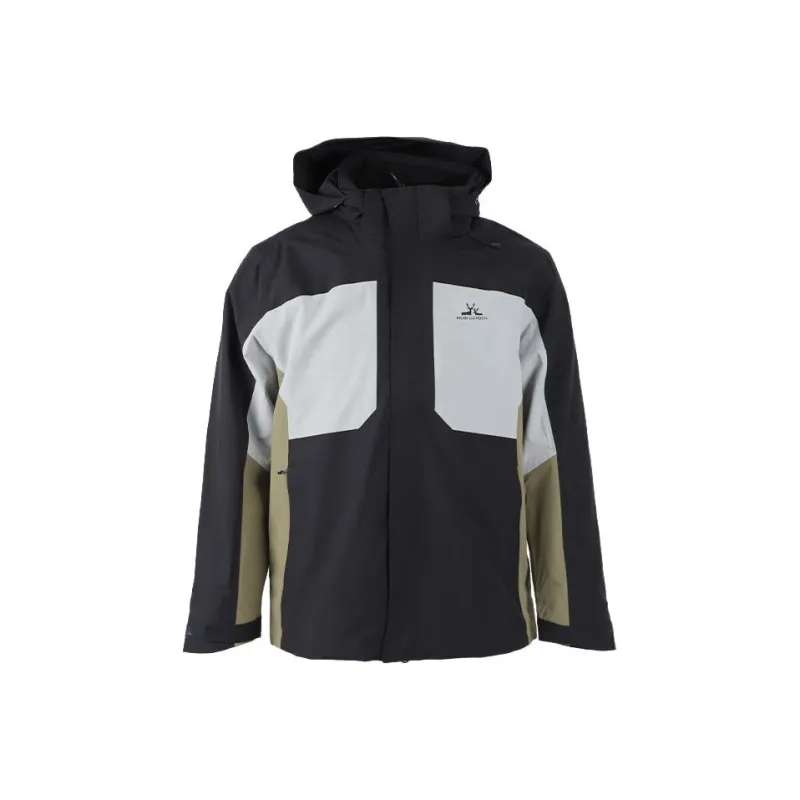 MOBI GARDEN Water Resistant Windbreaker Jacket Men's Piano Black-0