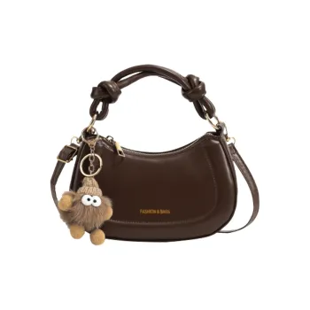 Aini Rabbit PU Crossbody One Shoulder Handbag Women's Brown