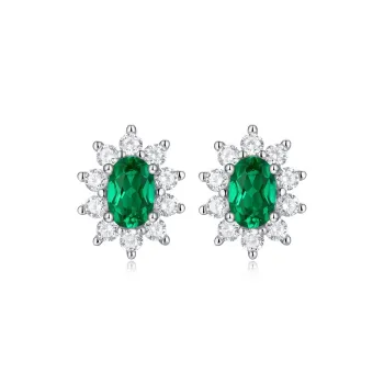 Syrup S925 Silver Artificial Gemstone Stud Earrings Women's