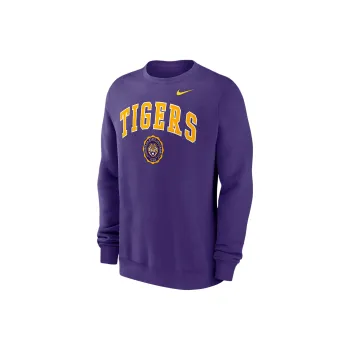 Nike Lsu Tigers Arched Seal Men's Nike College Pullover Crew