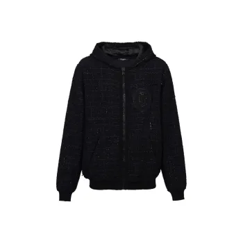 BALMAIN Tweed Hooded Jacket