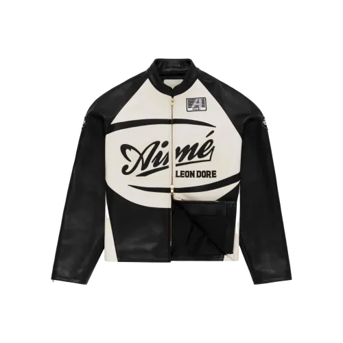 AIME LEON DORE Leather Café Racer Jacket