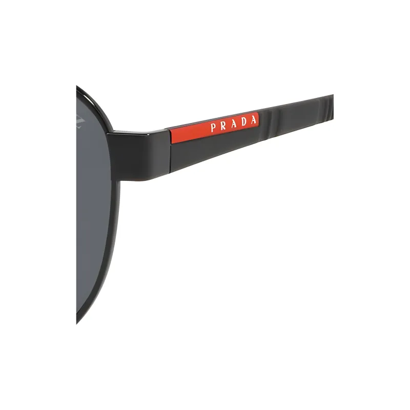PRADA Acetate Irregular Shape Sunglasses Men's Black-2