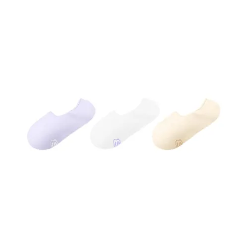 Skechers No Show Socks Women's 3 Pack White/Orchid Purple/Beige 05P2