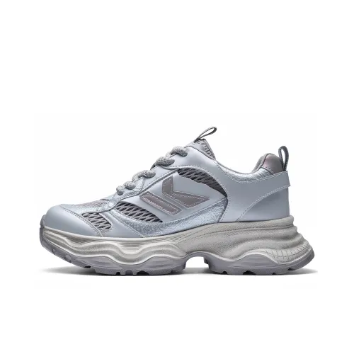Kappa Back to Back Anti Slip Wear Resistant Low Top Chunky Sneakers Women's Silver