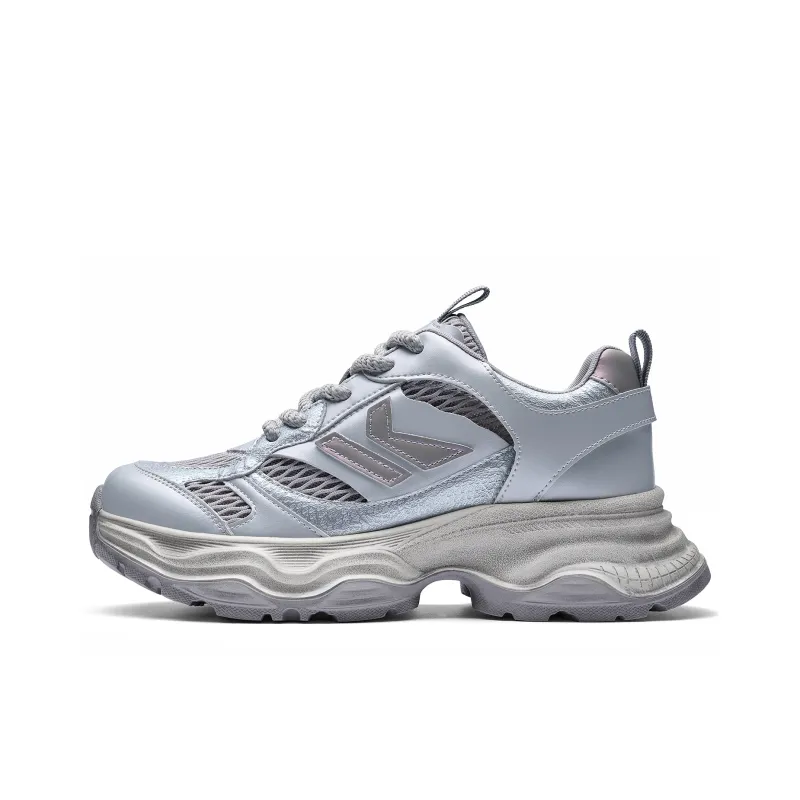 Kappa Back to Back Anti Slip Wear Resistant Low Top Chunky Sneakers Women's Silver-0
