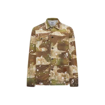 MSGM Camouflage Printed Paint Splatter Jacket