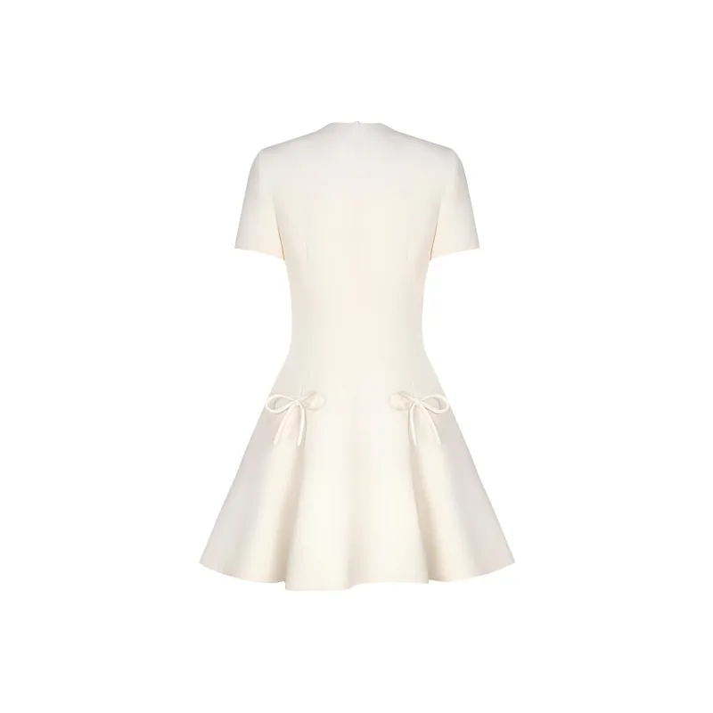 Valentino FW23 Short Sleeved Dresses Women's White-1