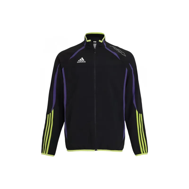 Adidas Retro Sports Stripes Multicolor Stand Collar Jackets Men's Black-0