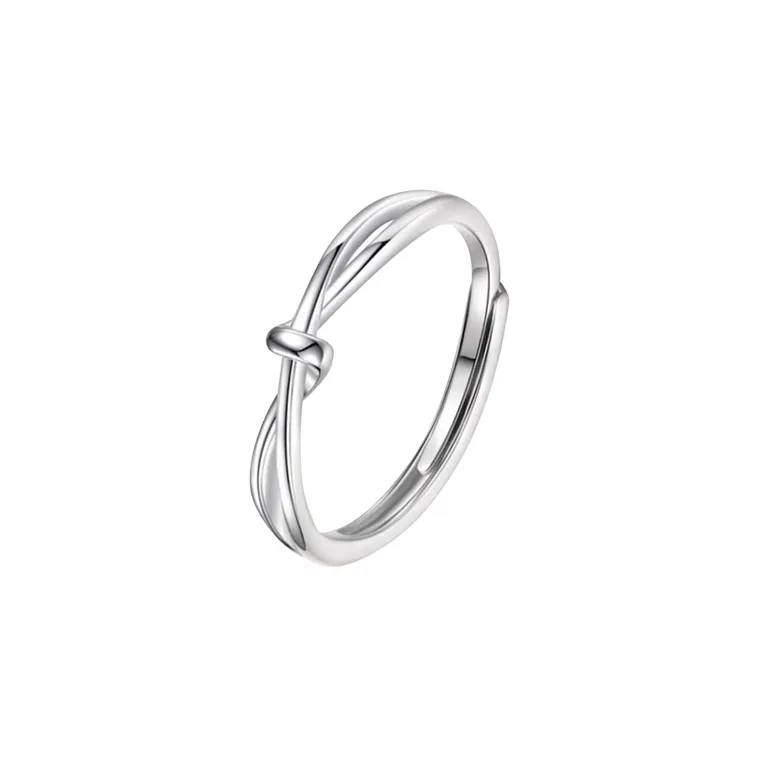 MGS 999 Fine Silver Minimalist Style Elegant Aesthetic Individual Luxury Premium Plain Band Adjustable Opening Unisex-7