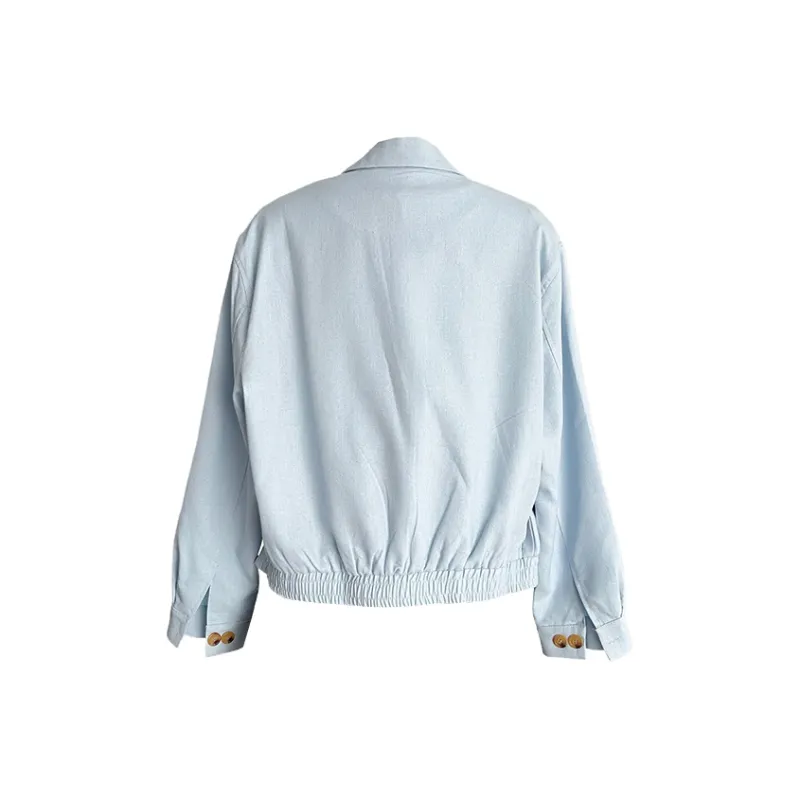 Icicofficial Cropped Coat Women's Blue-1