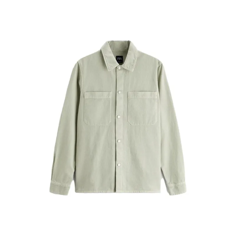 ZARA Denim Jacket Men's Light Green-0