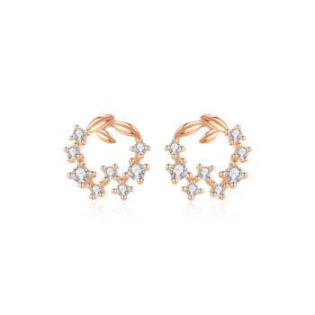 Lao Feng Xiang S925 Silver Stud Earrings Women's