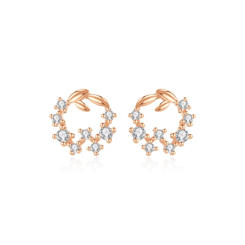 Lao Feng Xiang S925 Silver Stud Earrings Women's-0