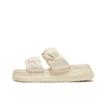 EOKAGAH Slip Resistant Abrasion Resistant Cushioning Slide Slippers Women's Ecru