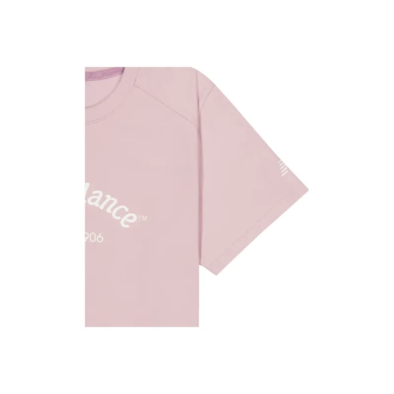 New Balance Drop Shoulder Sleeve T Shirt Women's Pink-4