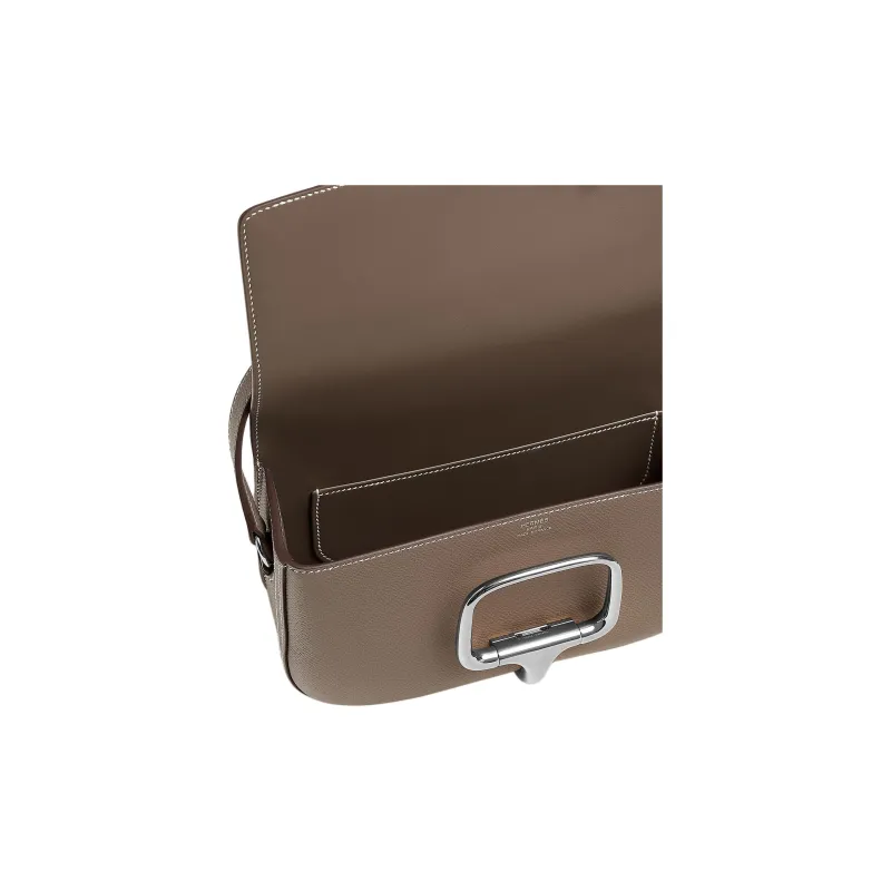 HERMES Della Cavalleria Epsom Calfskin Shoulder Bag Women's 18 Etoupe Elephant Gray-4