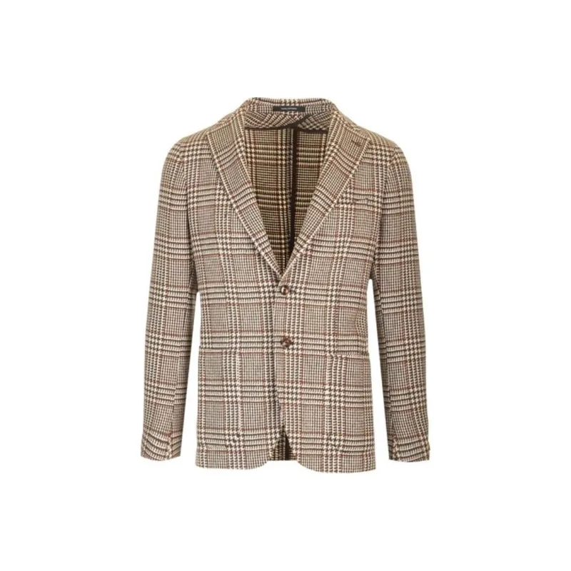 Tagliatore Montecarlo Single Breasted Checked Blazer-0
