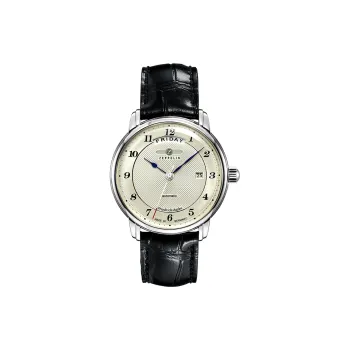 ZEPPELIN Automatic Mechanical Movement Men's Watches Watch Silver Dial Stainless Steel Case Cow Leather Strap