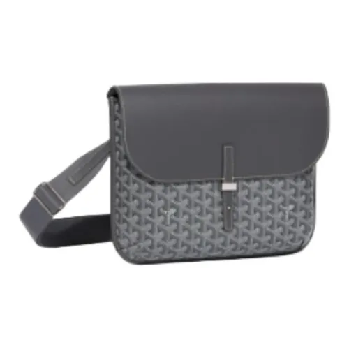 GOYARD Canvas With Calfskin Canvas Bag, Messenger Bag, Crossbody Bag, Shoulder Bag Unisex Gray