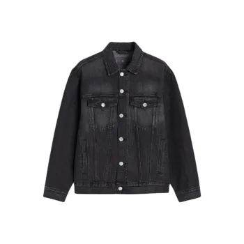 H&M Denim Jacket Men's Dark Denim Gray