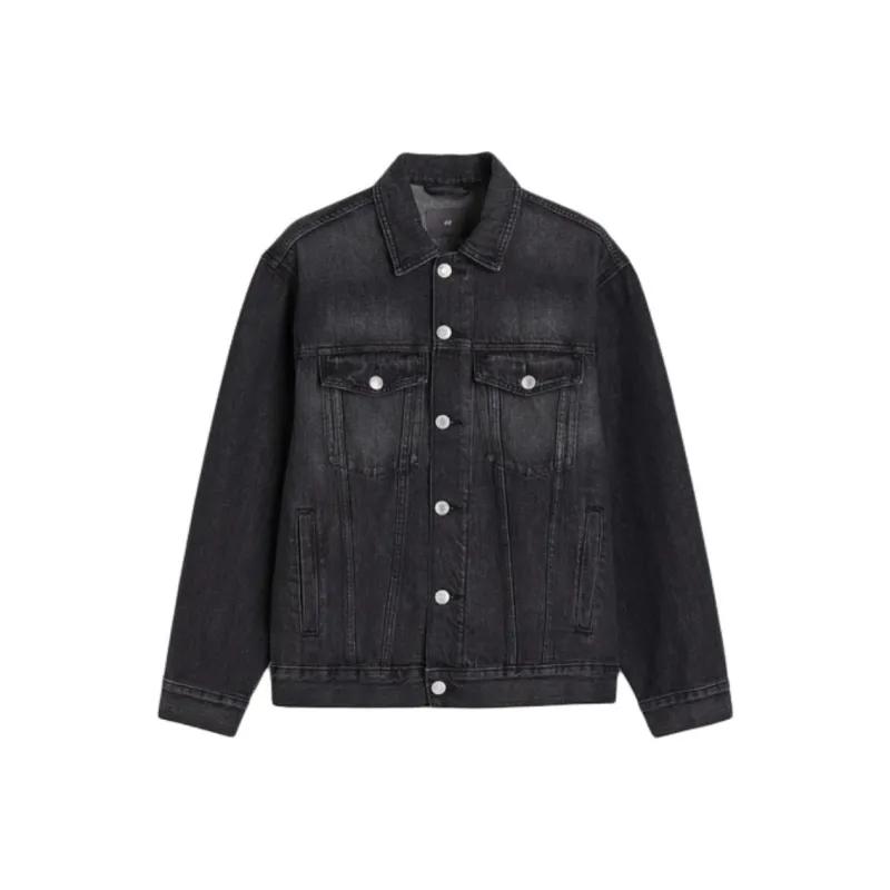 H&M Denim Jacket Men's Dark Denim Gray-0