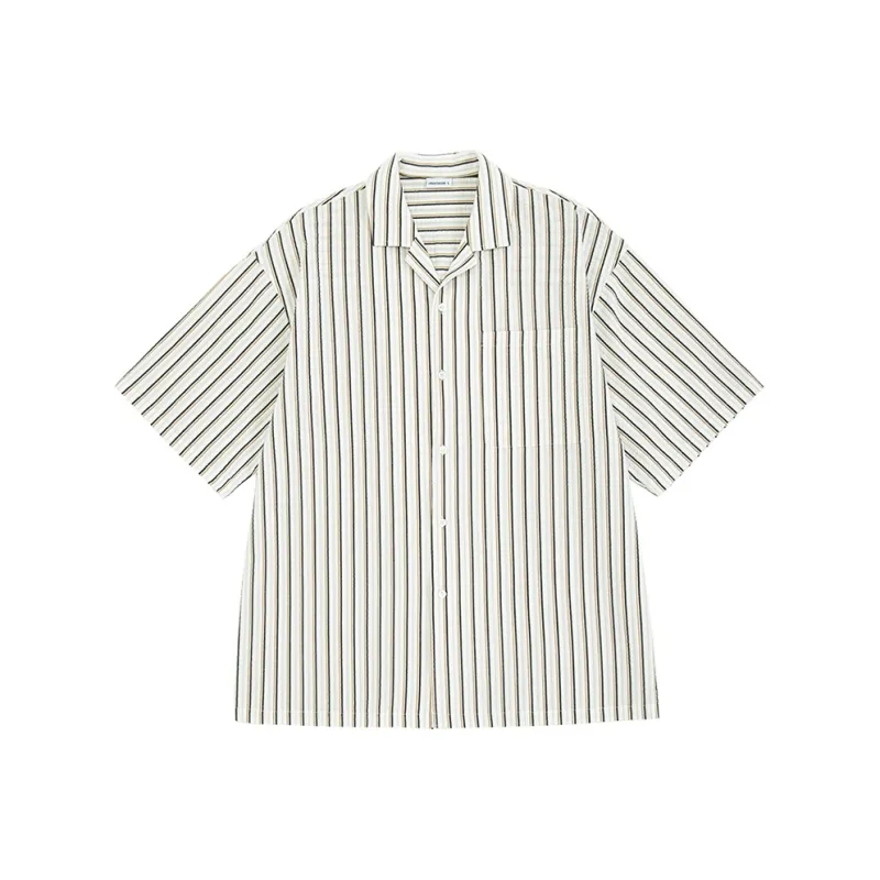 URBAN STANDARD Shirt Men's Beige Coffee Stripes-0