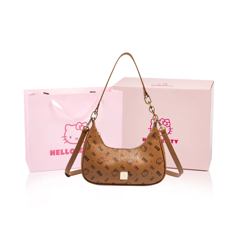 MESUCA × Sanrio Hello Kitty Collaboration Kitty Series PU Underarm Shoulder Bag Women's Multicolor-6