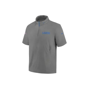 Nike Detroit Lions Sideline Coach Men's Nike Nfl 1/2-Zip Short-Sleeve Hooded Jacket