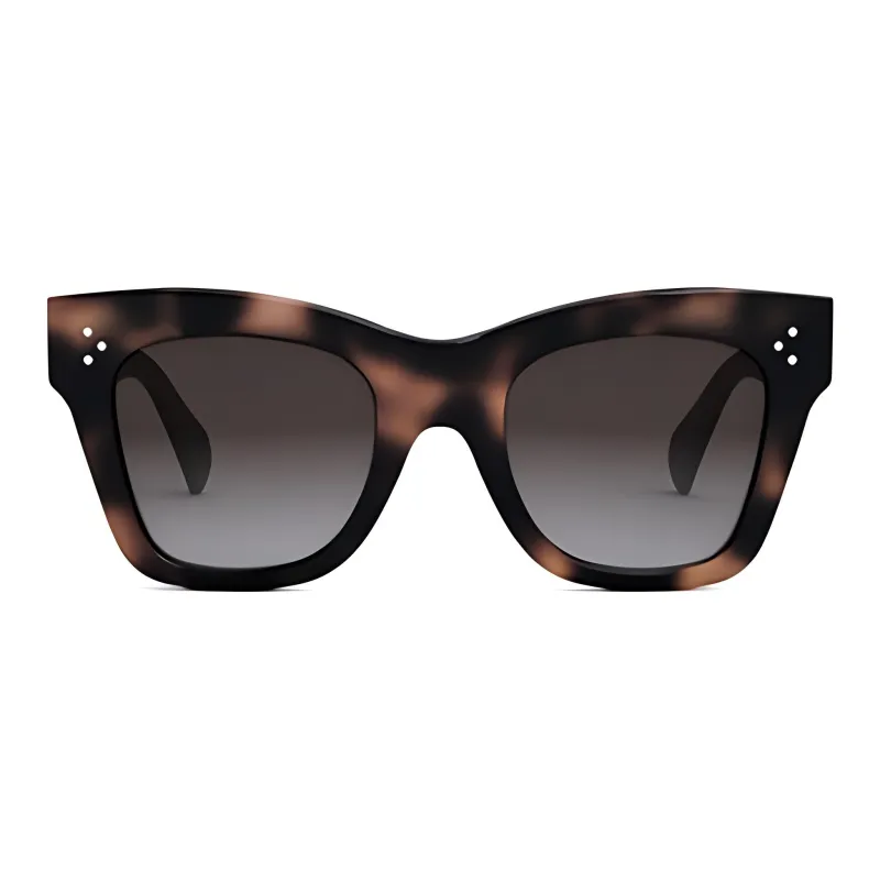 CELINE Acetate Irregular Shape Sunglasses Unisex Brown-1