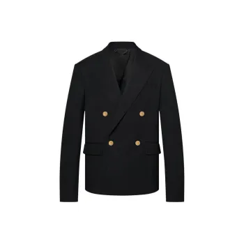 LOUIS VUITTON Double-Breasted Wool And Cotton Blend Tailored Jacket