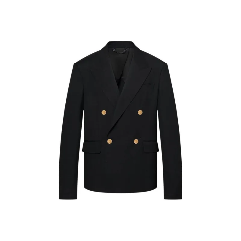 LOUIS VUITTON Double Breasted Wool And Cotton Blend Tailored Jacket-0