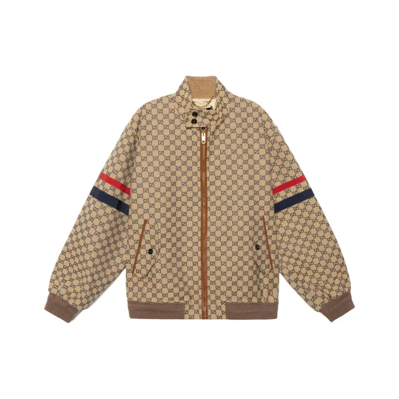 GUCCI Gg Cotton Canvas Bomber Jacket-0