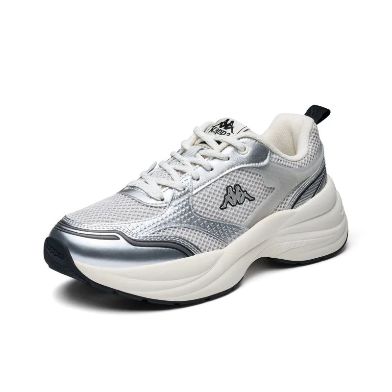 Kappa Anti-Slip Wear-Resistant Low-Top Chunky Sneakers Women's Silver-2