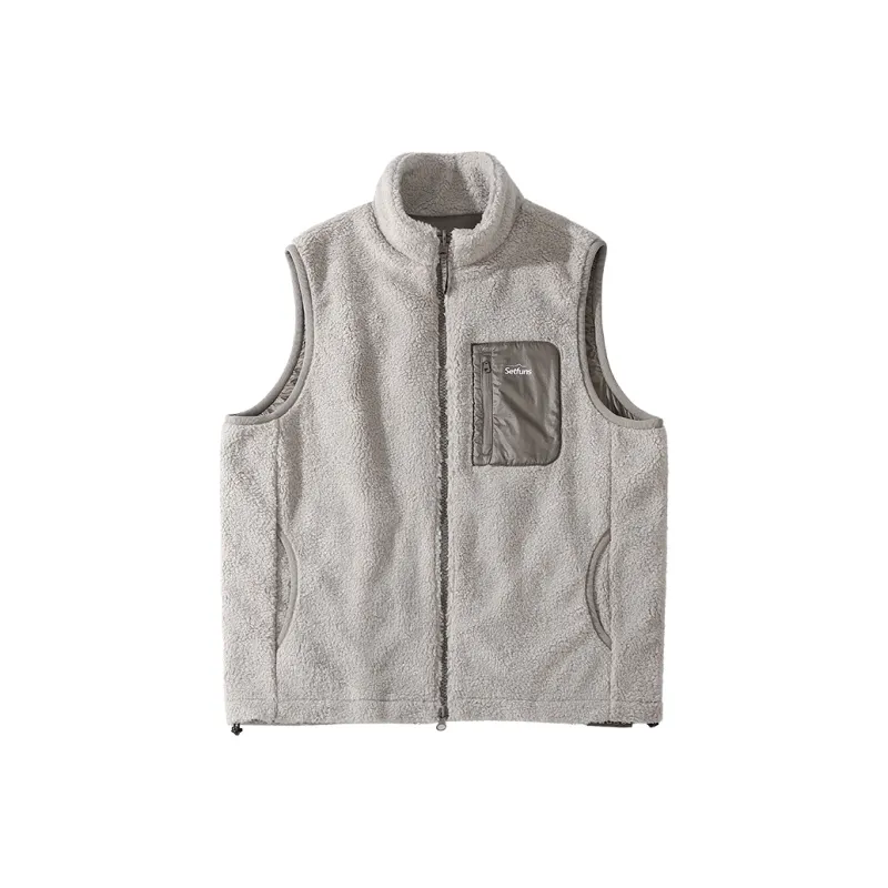 SET FUNS Autumn And Winter Season Outdoor Style Velvet Feeling Vest Brand Logo Men's-2