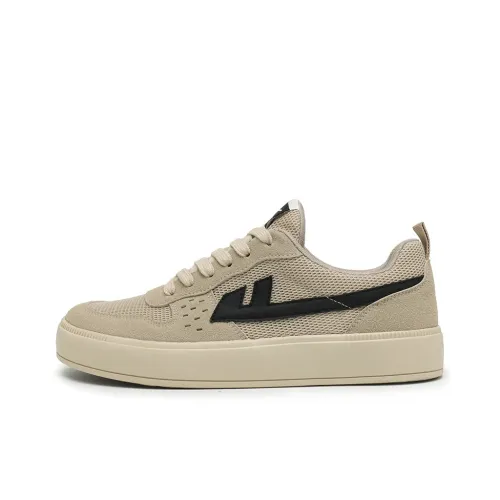 Warrior Coverage Abrasion Resistant Lightweight Breathable Slip Resistant Low Top Skateboard Shoes Men's Khaki Black