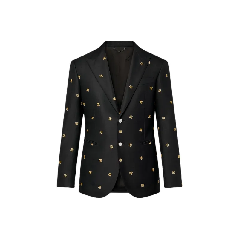 LOUIS VUITTON Embroidered Single Breasted Wool Blend Evening Jacket-0