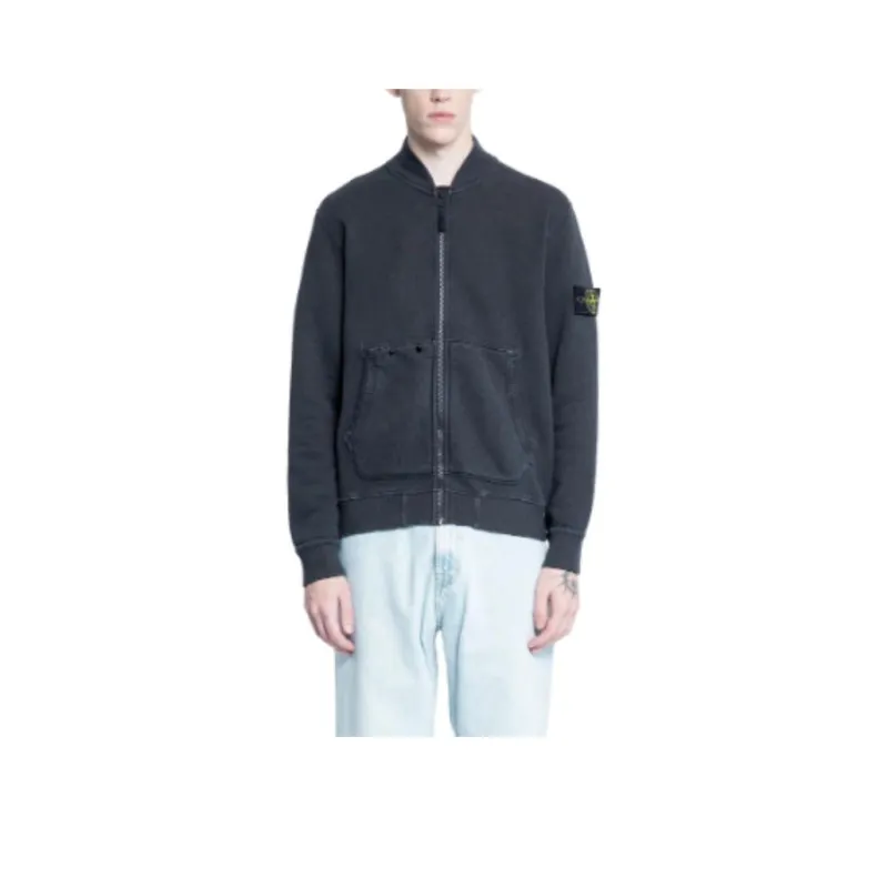 STONE ISLAND Logo Patch Zipped Sweatshirt-0
