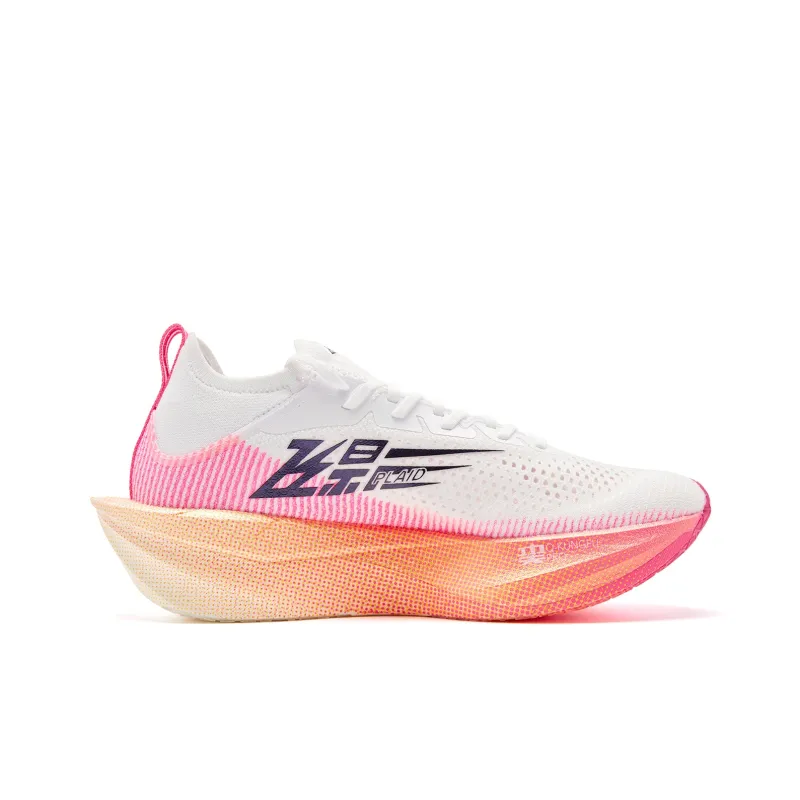 QIAODAN Feiying Plaid 2.0 Running Shoes Men Low Top Jordan White Neon Pink-1