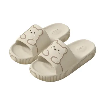 LUNNIFEIYA Cute Bear Slippers Summer Outerwear Platform Squashy And Bouncy Feeling EVA Slip Resistant Seaside Sandals