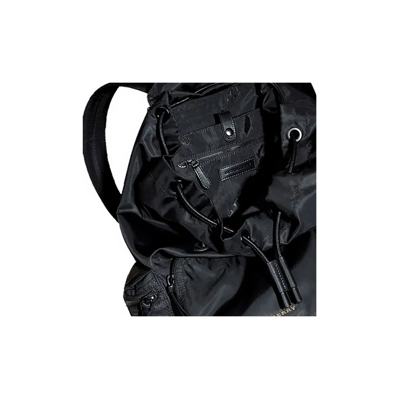Burberry Leather Backpack Large Size Men's Black-3