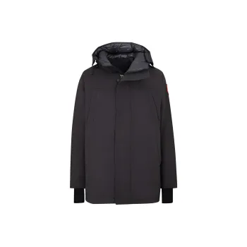Canada Goose Sanford Series Solid Color Hooded Fitted Down Jacket Men's Black