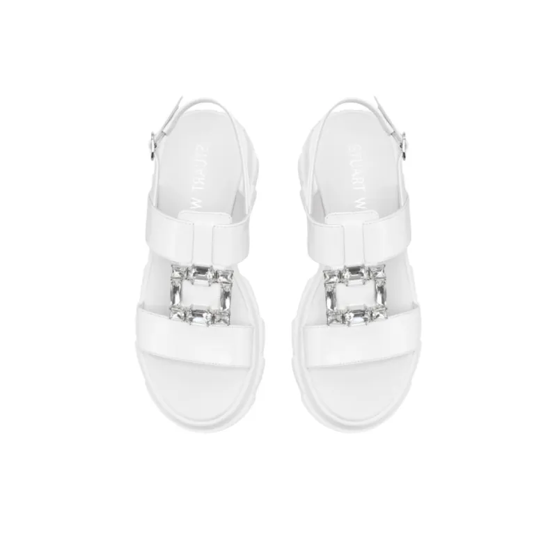 Stuart Weitzman/SW Saint Tropez Noho One Strap Sandals 6cm Women's White-3