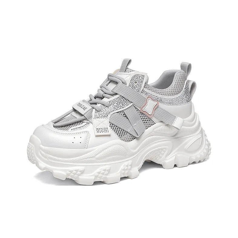 Golden Silk Rabbit Low Top Chunky Sneakers Women's-4
